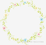 手繪花卉環(huán)形裝飾圖案