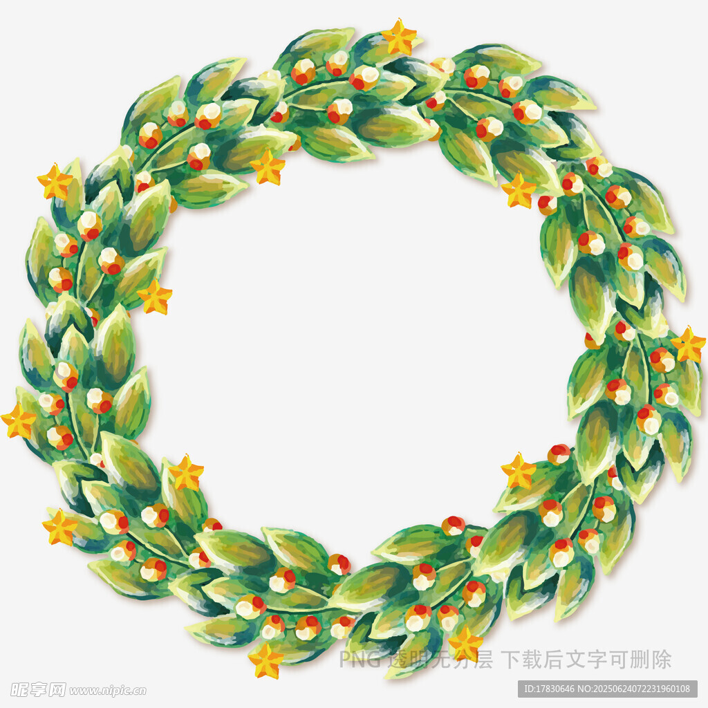 綠葉黃花裝飾花環