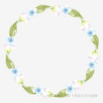 花卉綠葉環(huán)形裝飾圖案