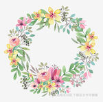 水彩花卉花環(huán)圖案設(shè)計