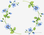 藍(lán)色小花花環(huán)裝飾圖案