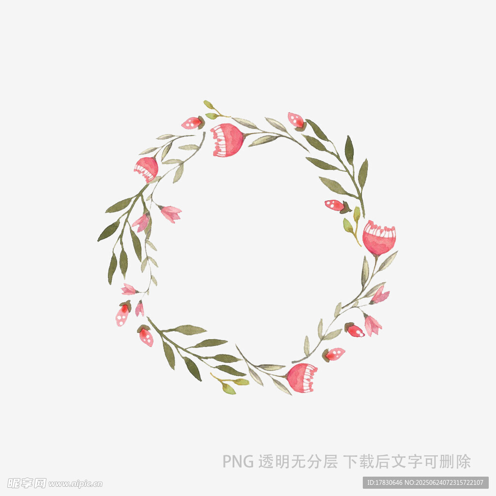 花卉藤蔓圓形裝飾花環