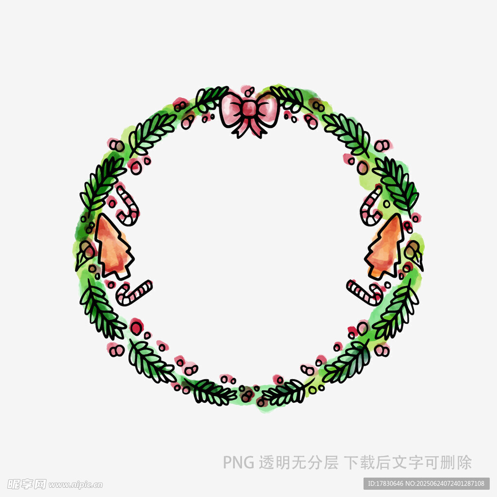 手繪花環裝飾圖案