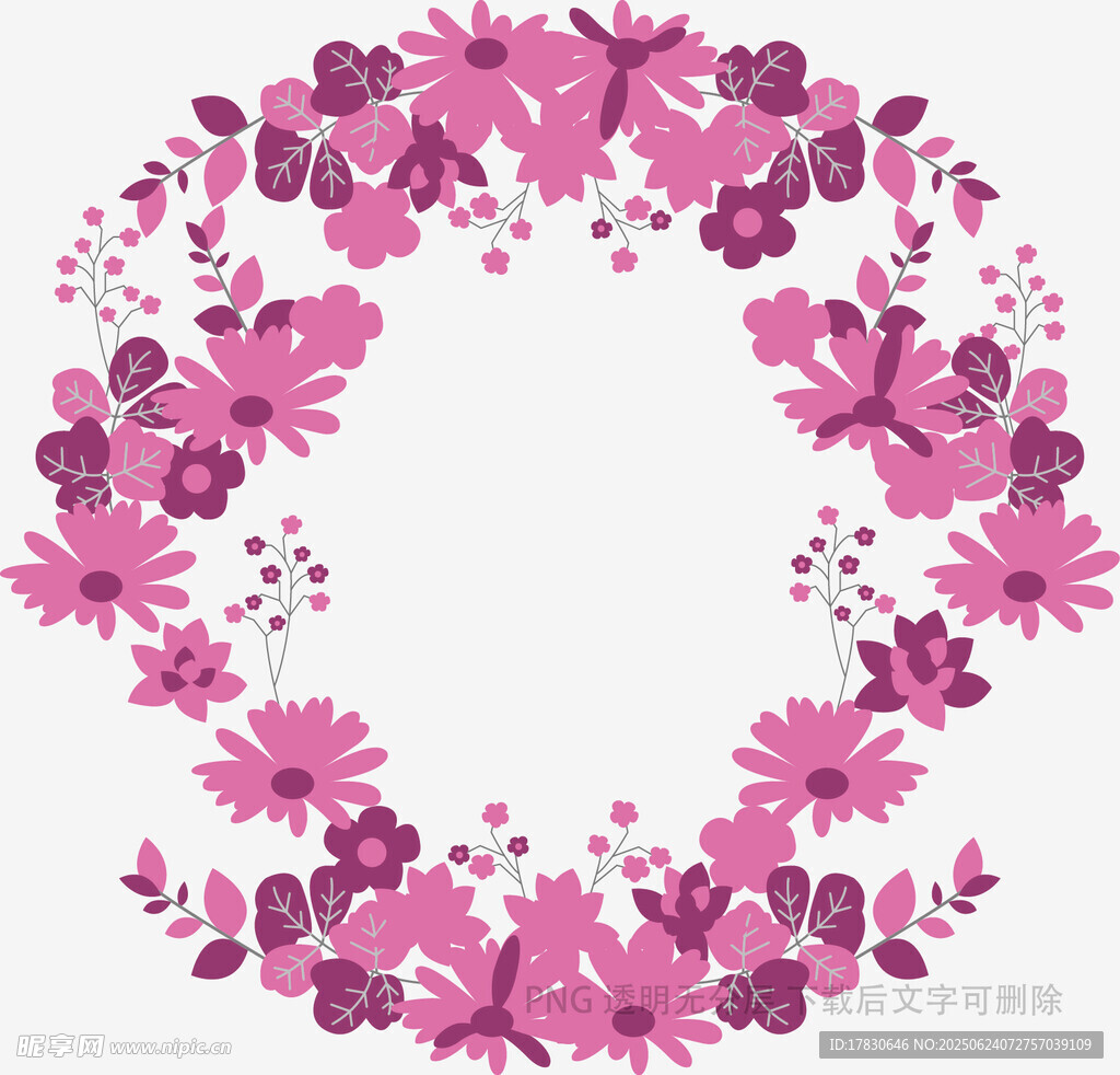 粉色花朵環(huán)形裝飾圖案