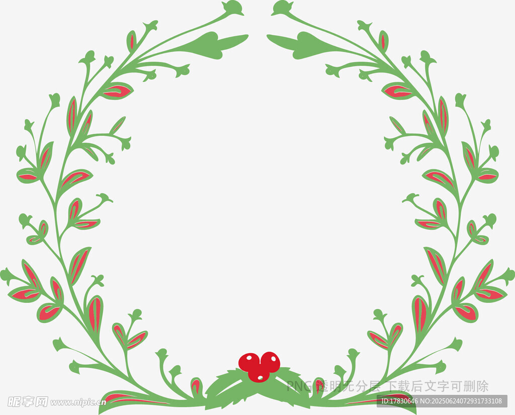 綠葉花環(huán)裝飾圖案