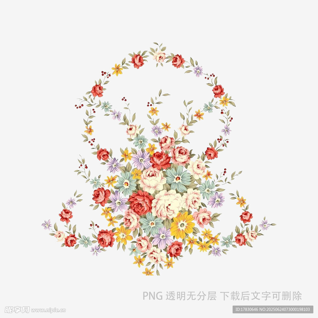 花卉組成的抽象圖案