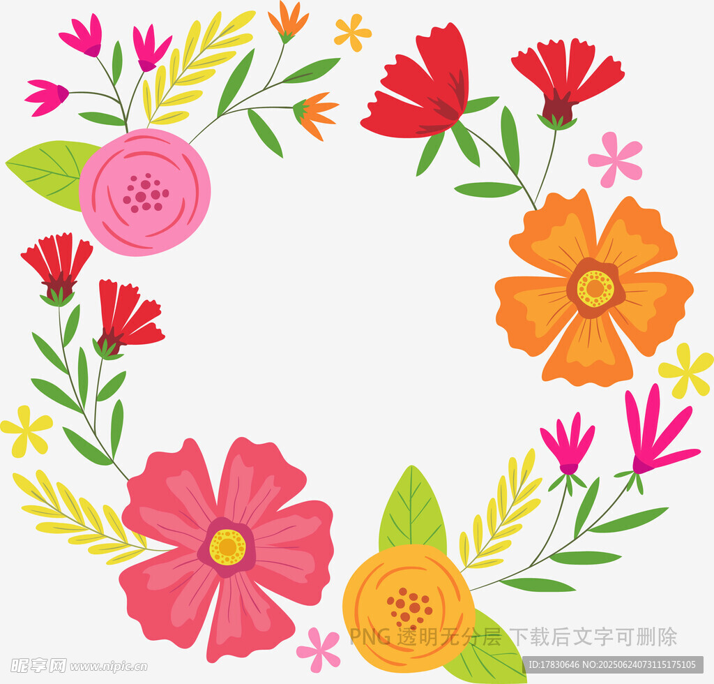 花卉環繞裝飾圖案