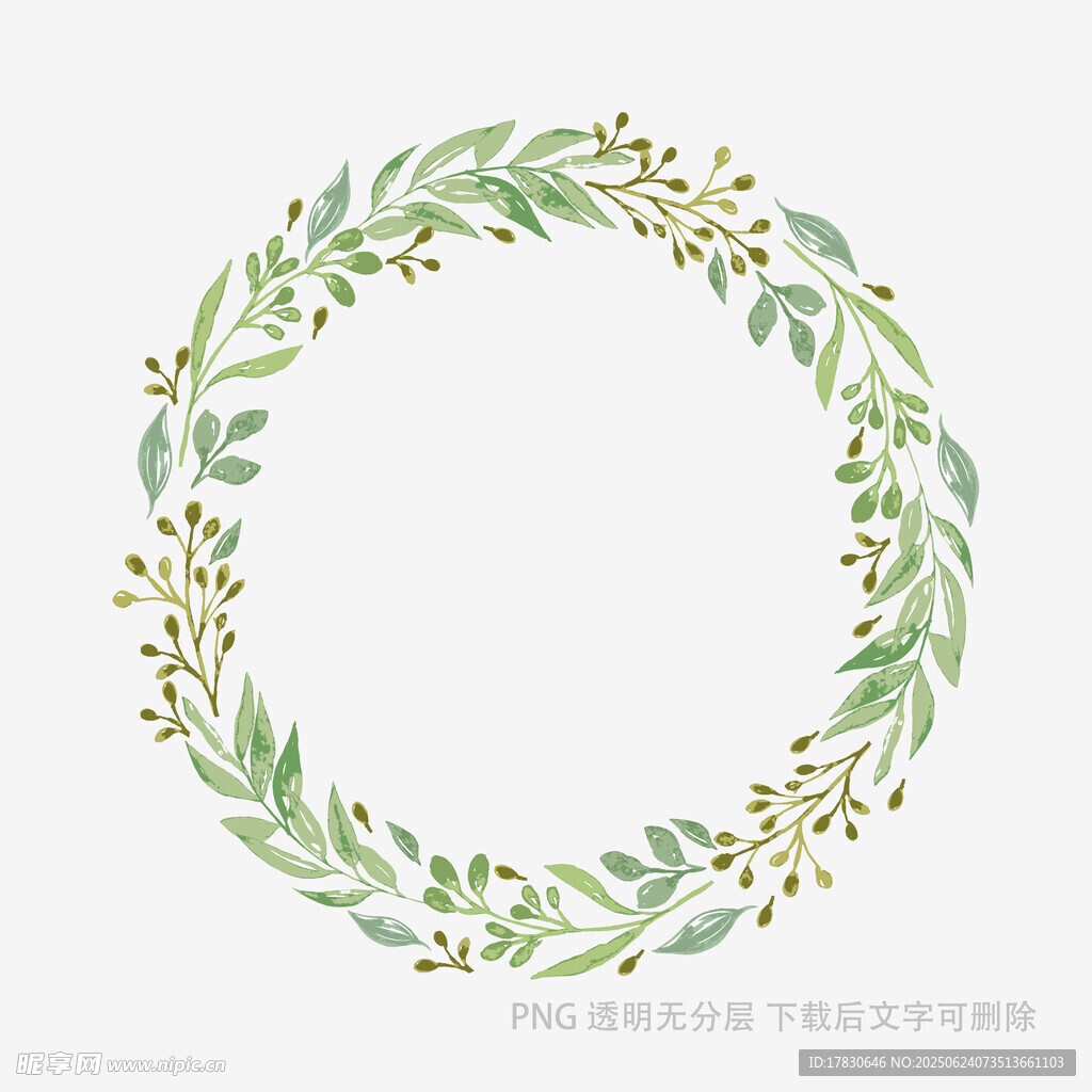 綠葉花環裝飾圖案