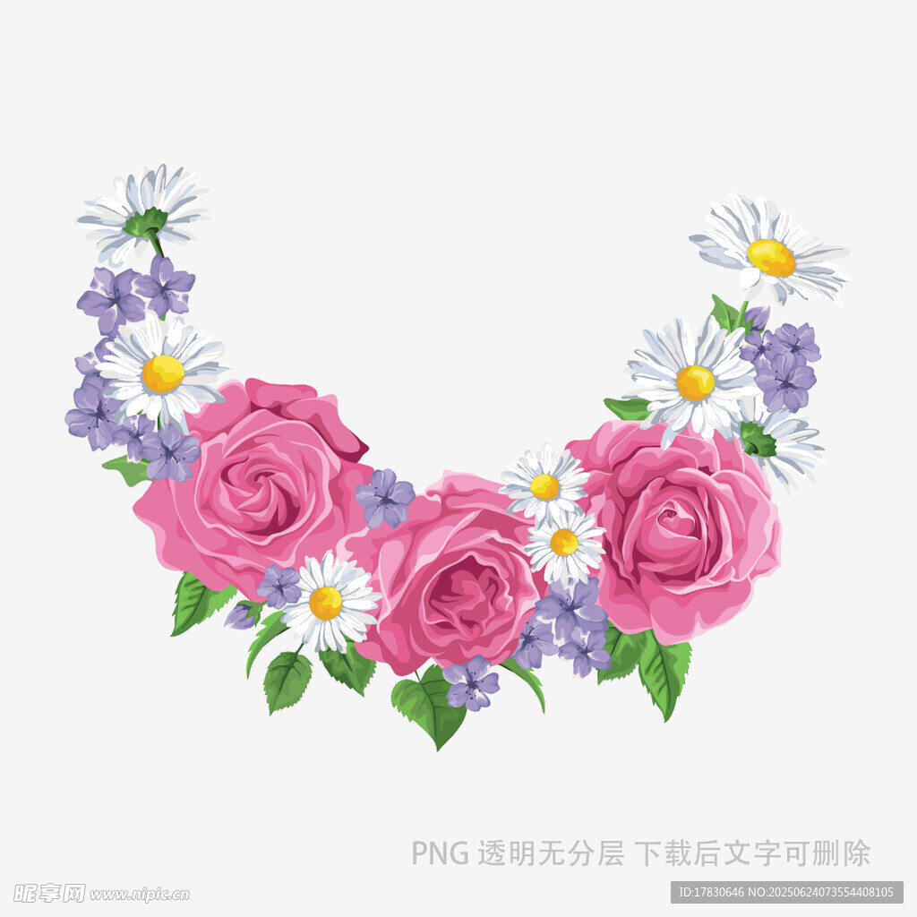 玫瑰雛菊花卉項(xiàng)鏈圖案