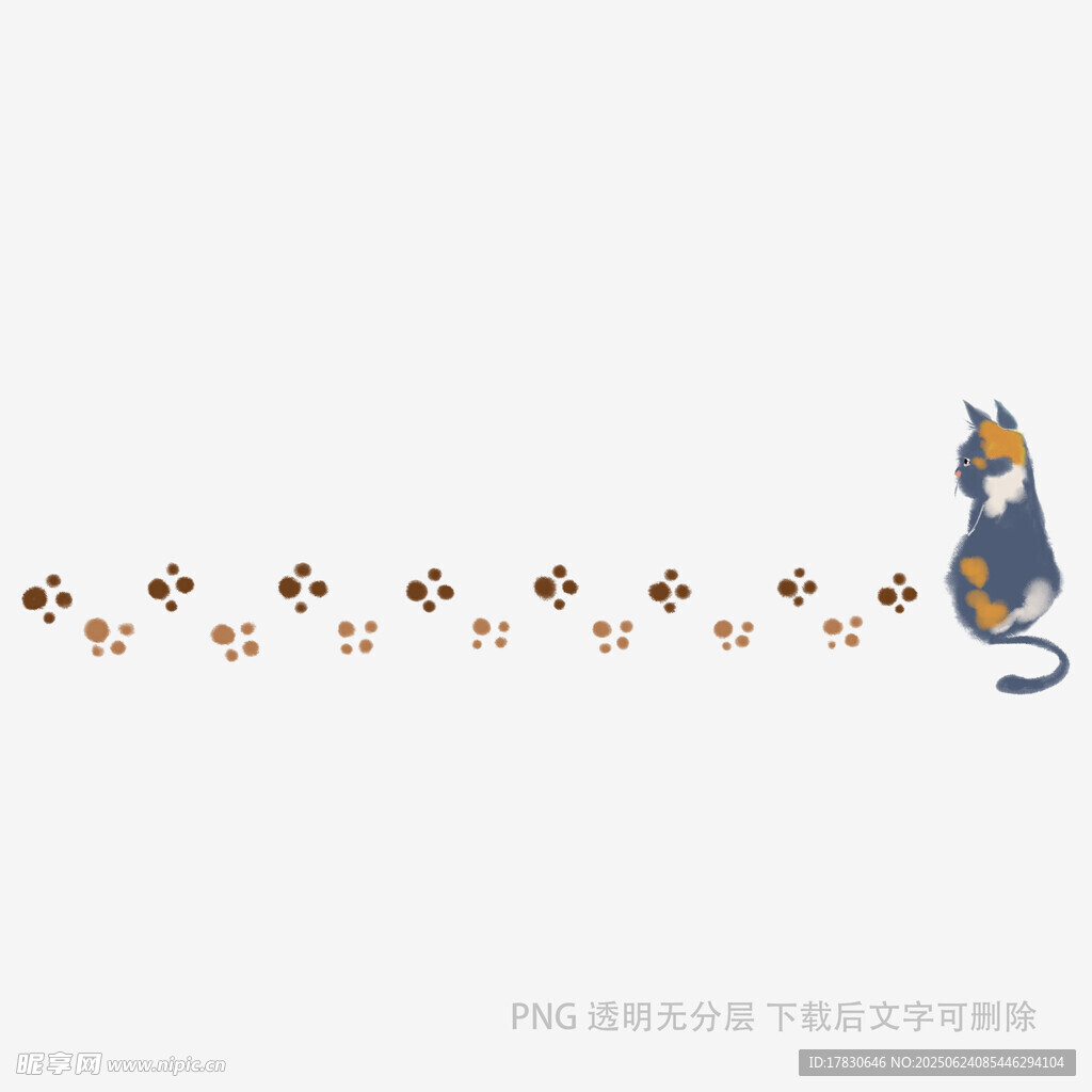 貓咪腳印與貓咪的趣味畫面