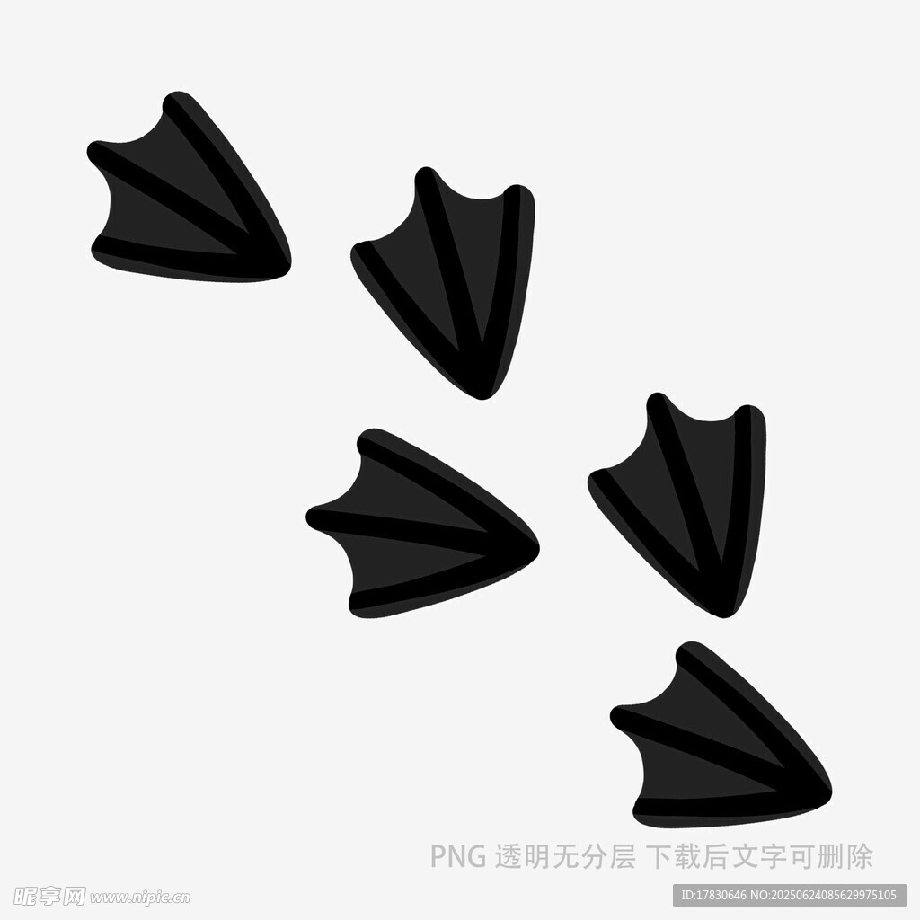 黑色三葉形物件