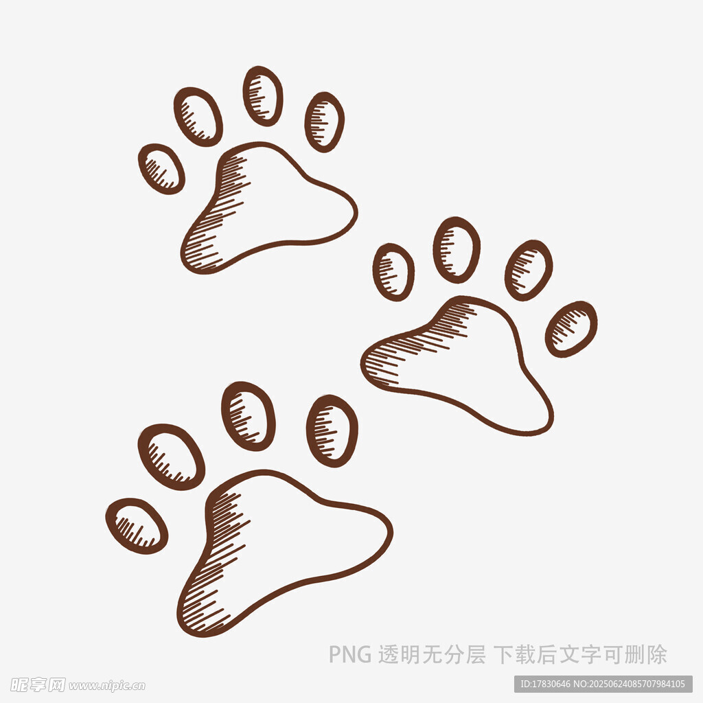 手繪動(dòng)物爪印圖案設(shè)計(jì)