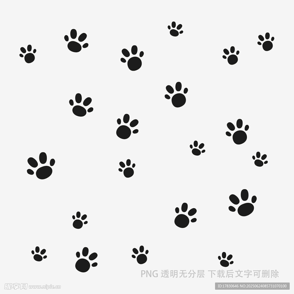 可愛動物爪印圖案設計