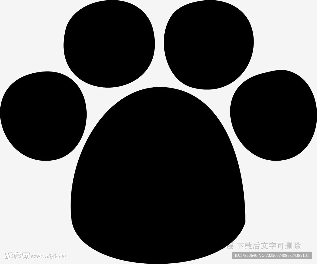 黑色動物爪印圖案