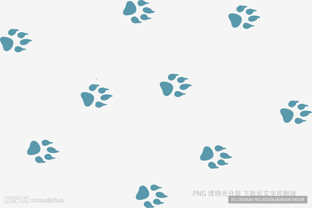 藍色動物爪印圖案背景