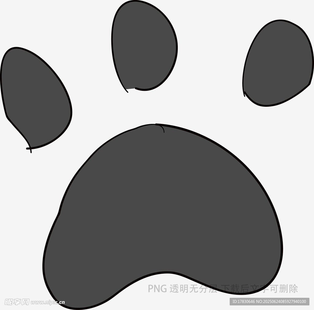 黑色動物爪印圖案