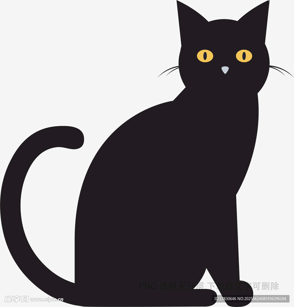 可愛黑貓插畫