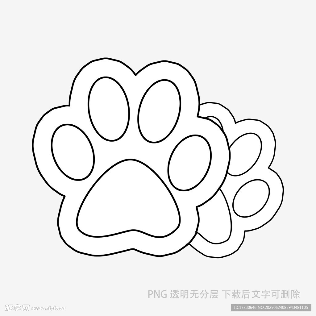 簡約線條風動物爪印圖案