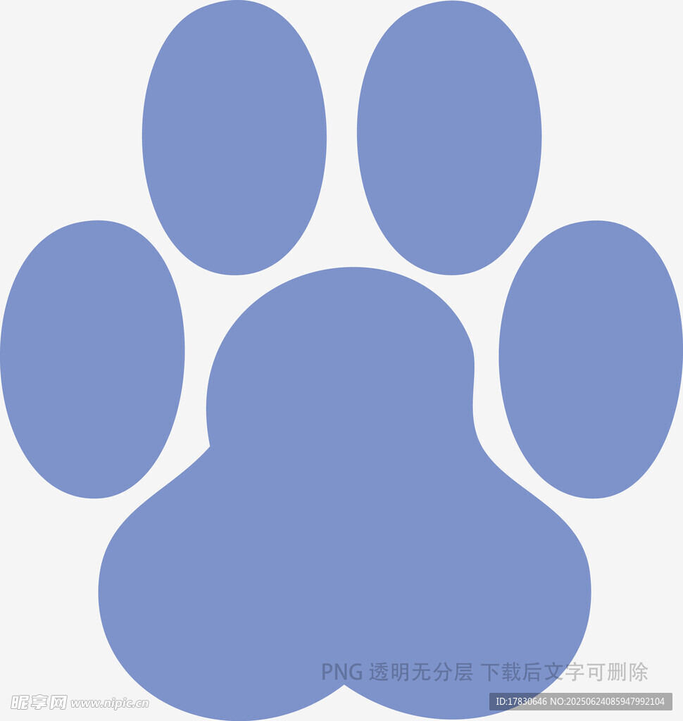 藍(lán)色可愛動(dòng)物爪印圖案