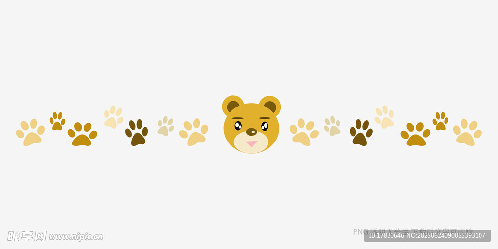 可愛動物爪印與頭像圖案