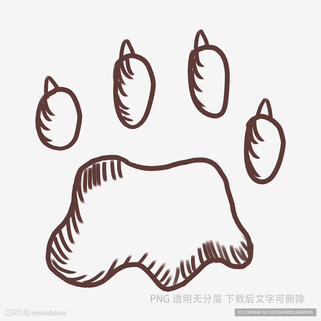 手繪動物爪印圖案