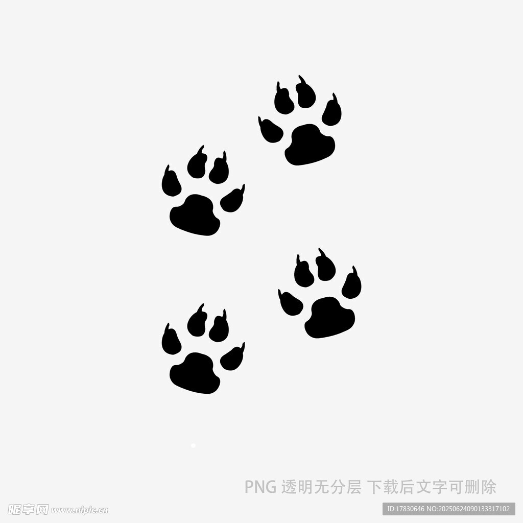 黑色動物爪印圖案