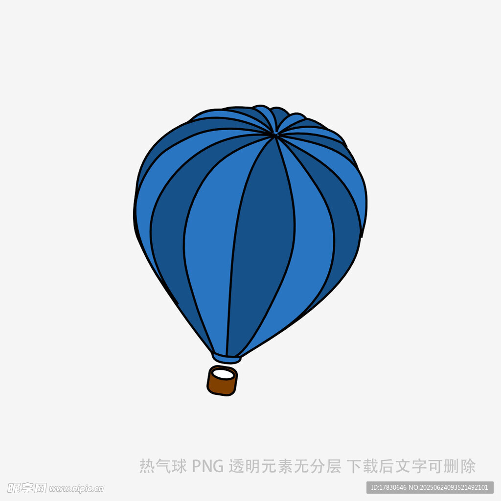 藍(lán)色卡通熱氣球