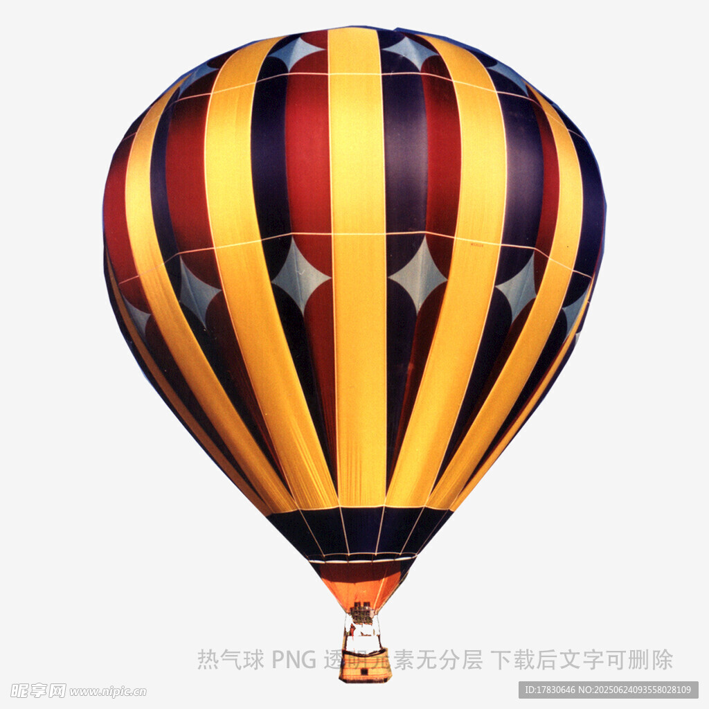 多彩條紋熱氣球