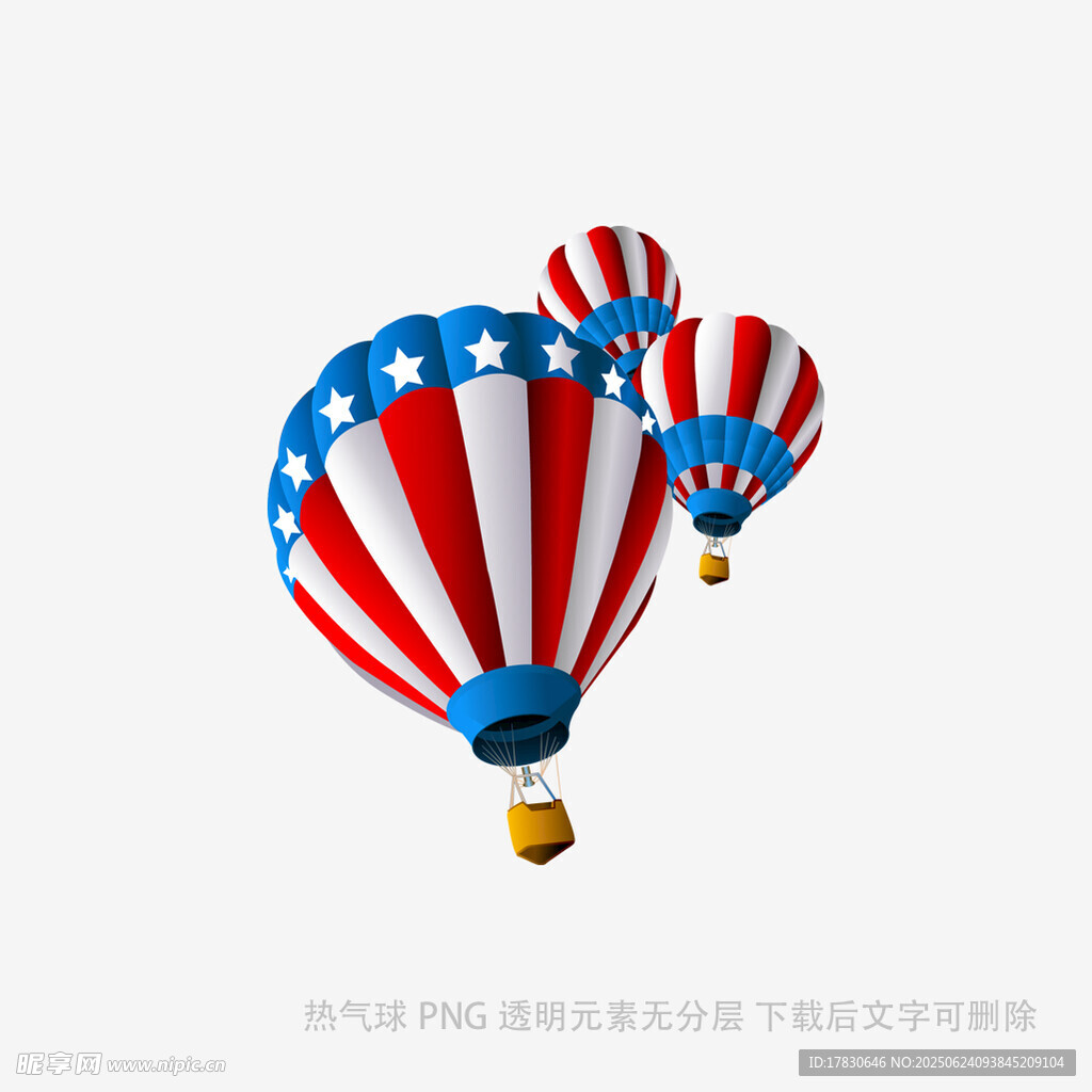 美國風熱氣球圖案設計