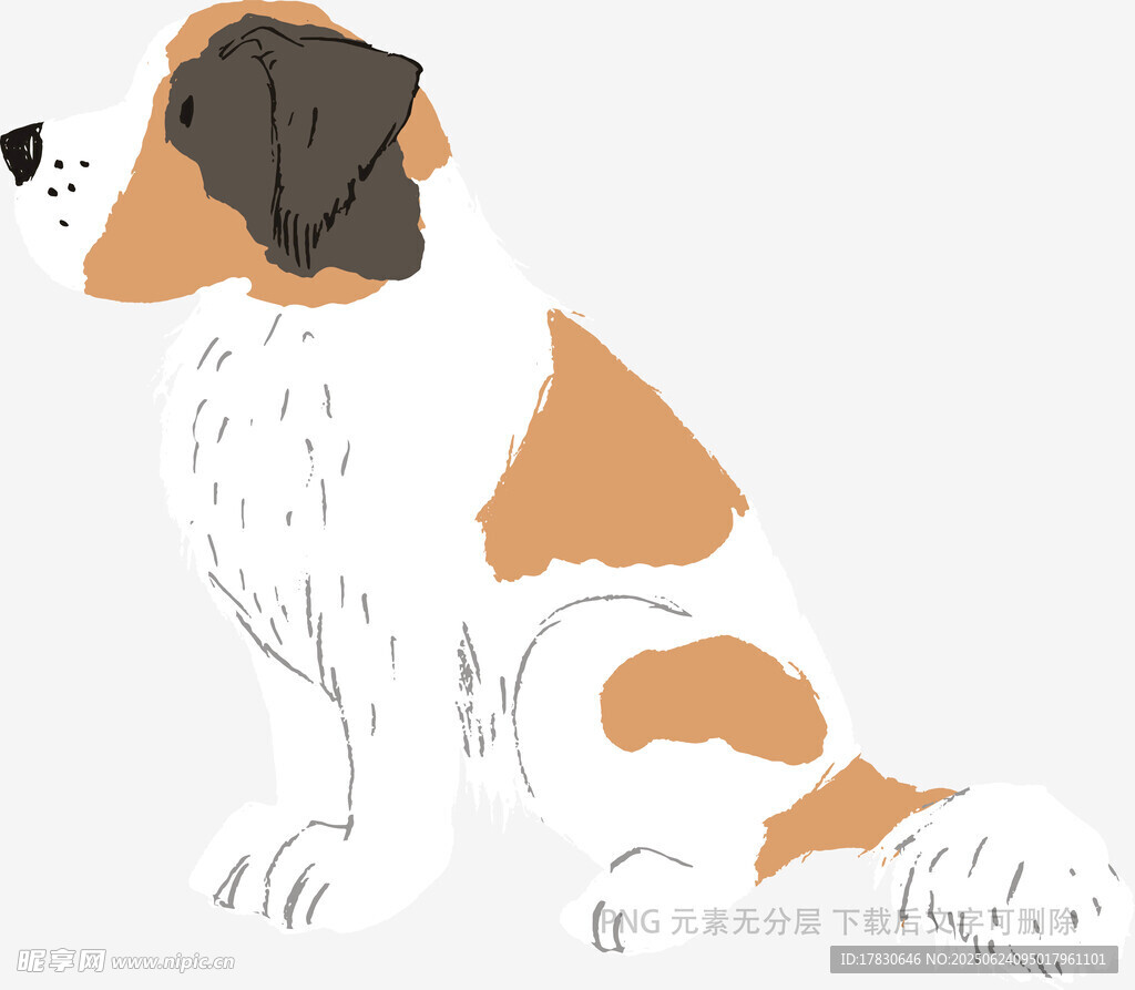 坐著的圣伯納犬插畫