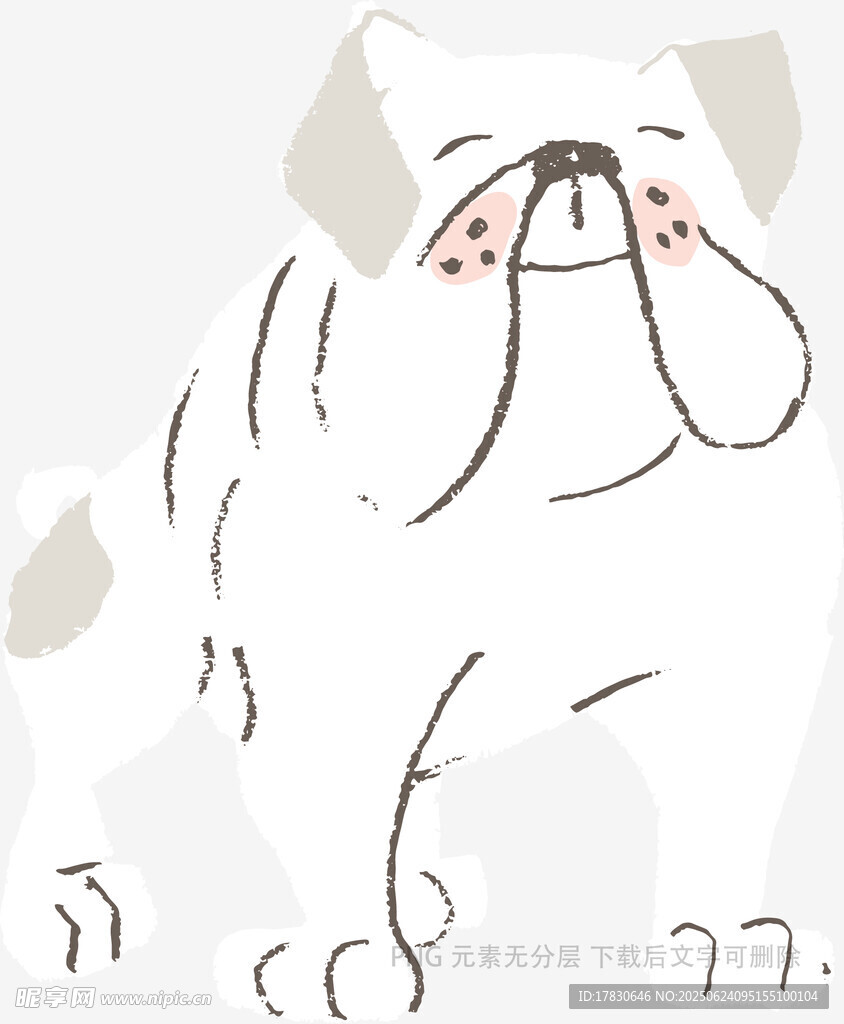 可愛哈巴狗插畫