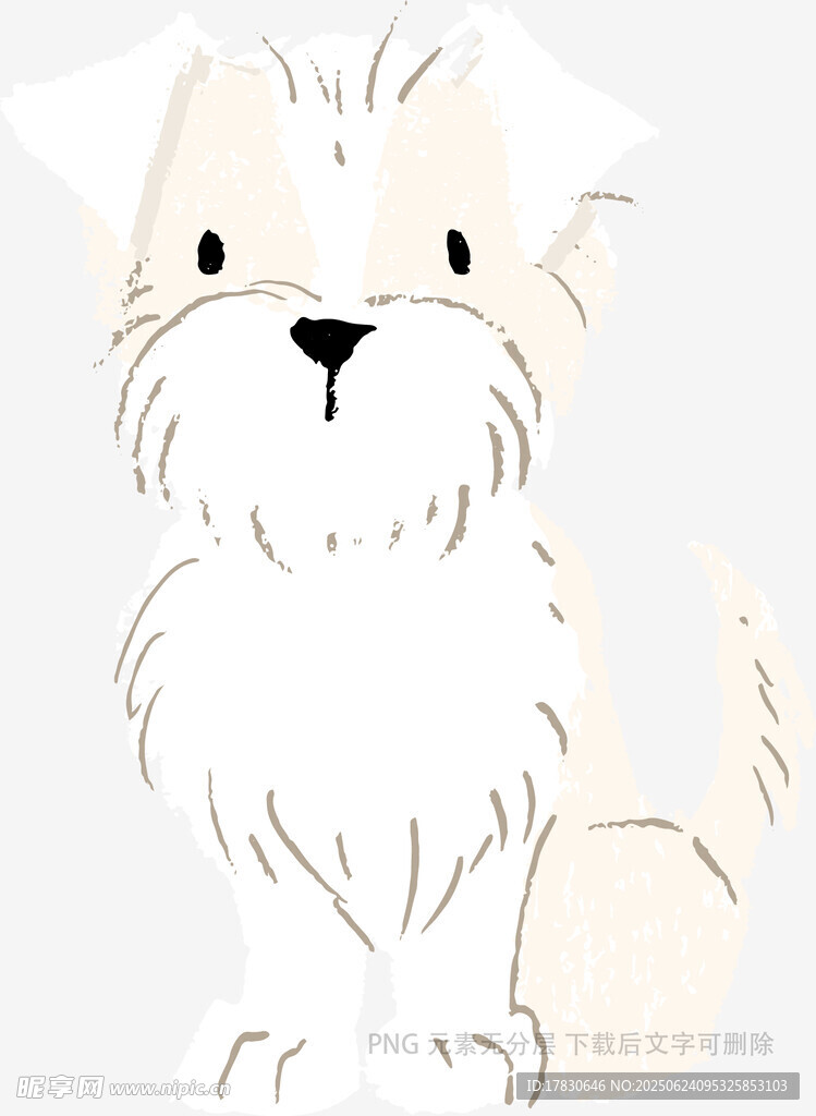 可愛小白狗插畫