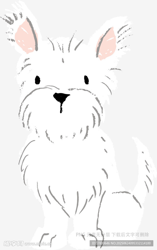 可愛白兔插畫