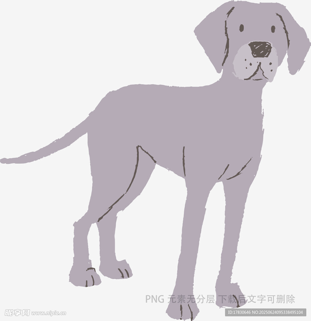 站立的灰色大狗