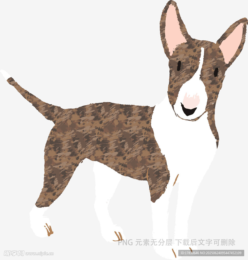 斑點花紋小狗插畫