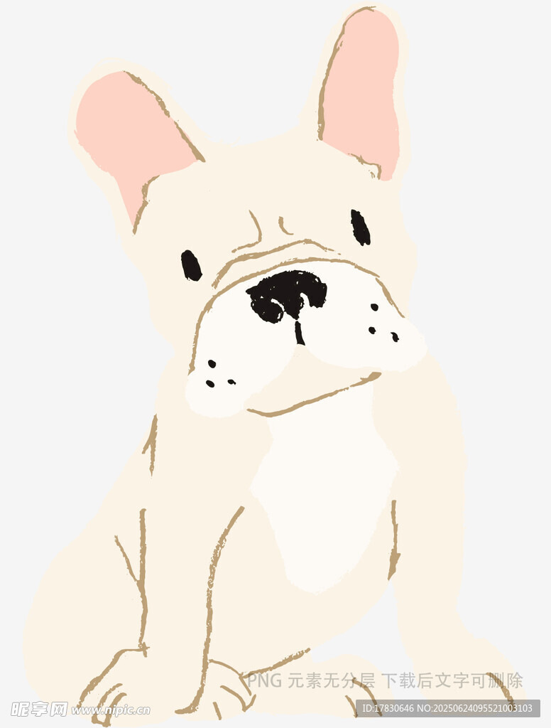可愛法國斗牛犬插畫