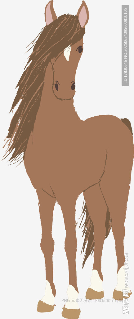 棕色駿馬插畫