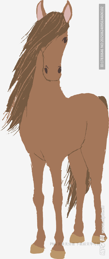 棕色駿馬插畫