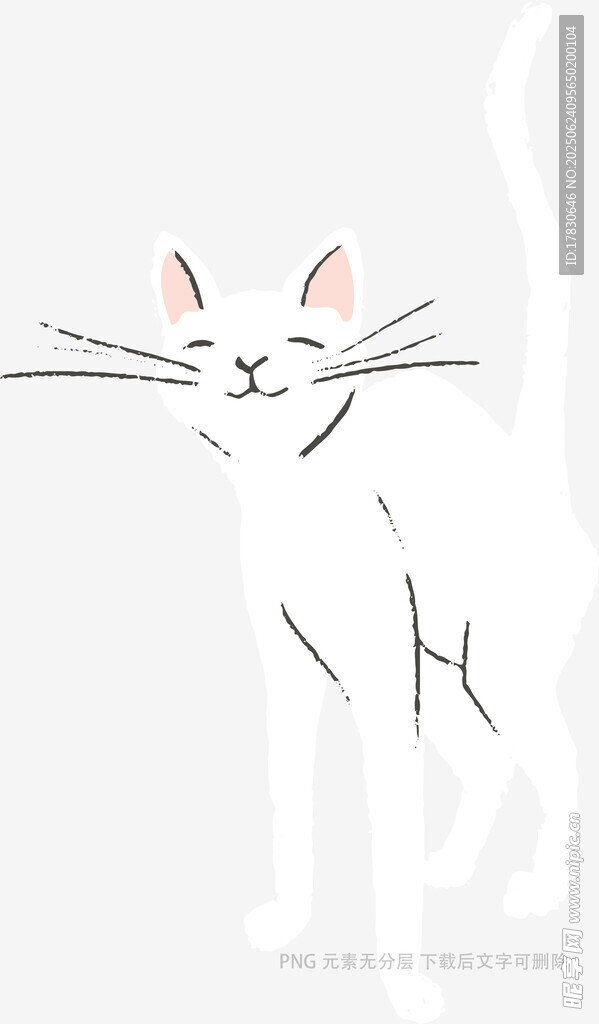 簡約風站立貓咪插畫