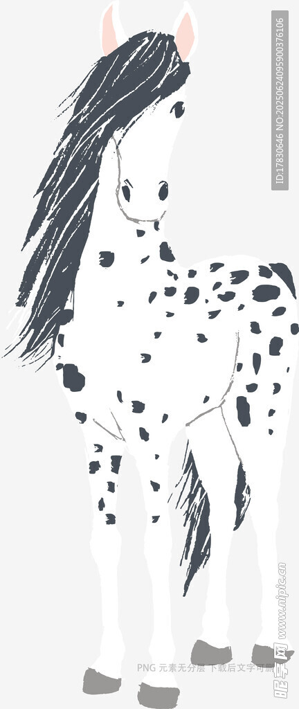 斑點駿馬插畫