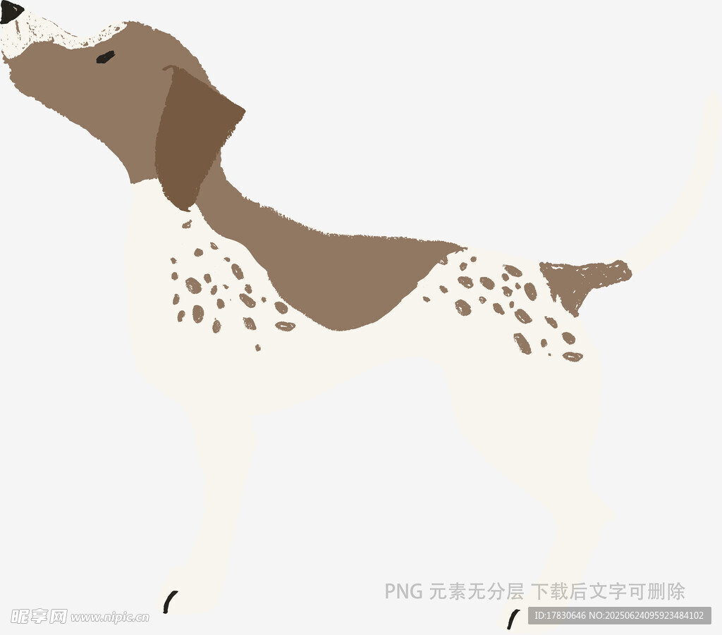 可愛(ài)斑點(diǎn)小狗插畫(huà)