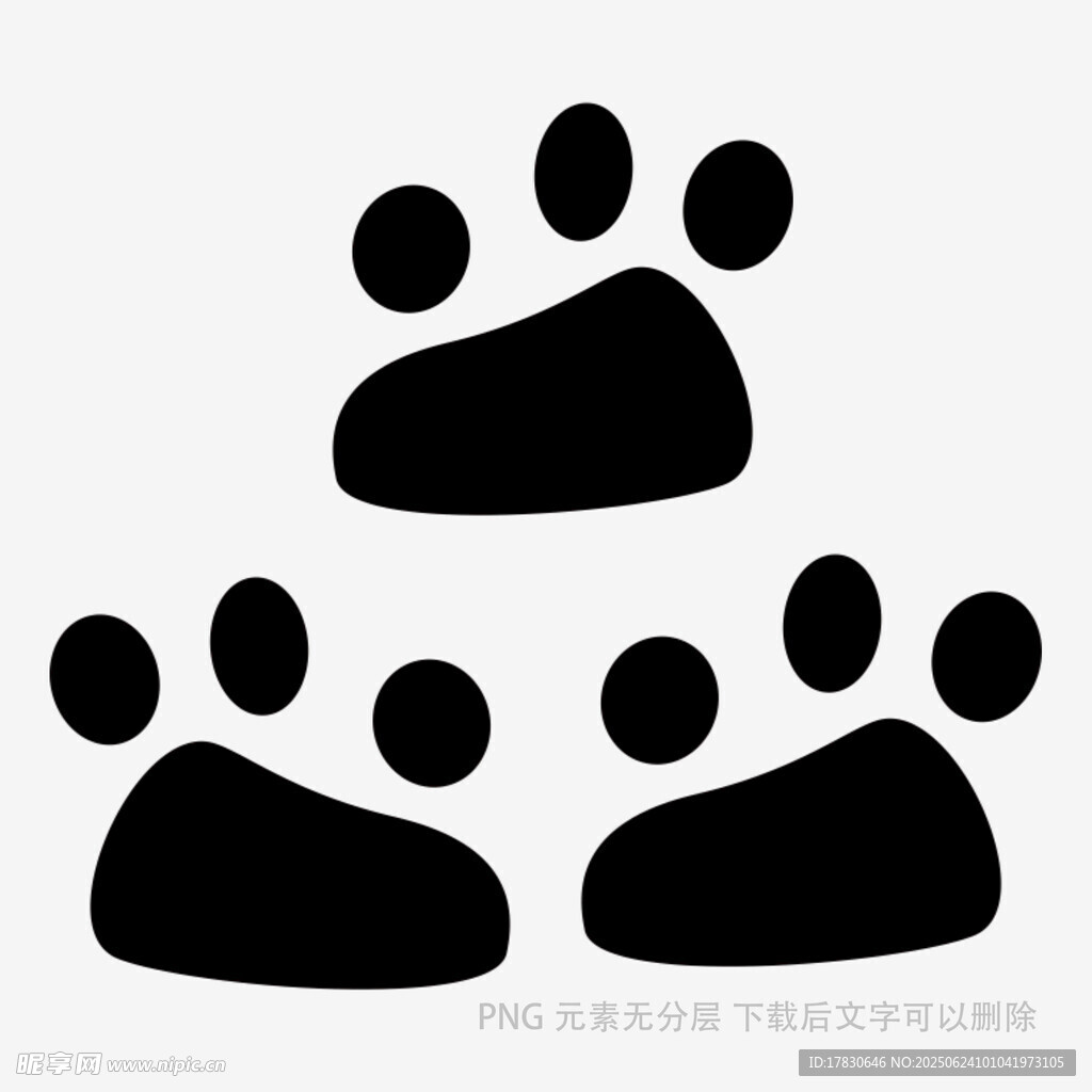 黑色動(dòng)物爪印圖案