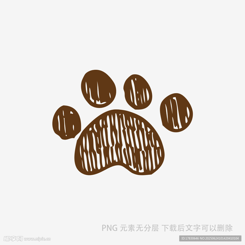 手繪動物爪印圖案