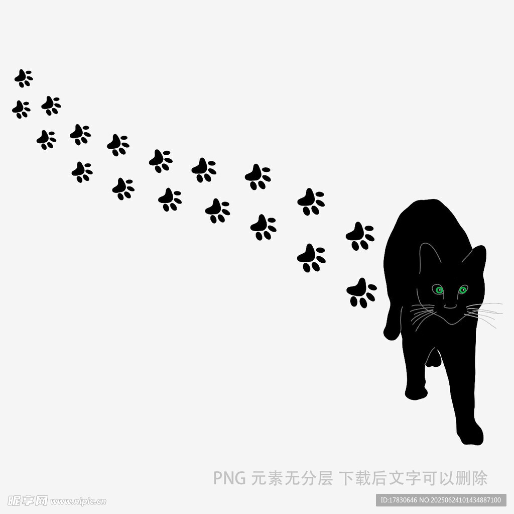 黑貓留下串串爪印