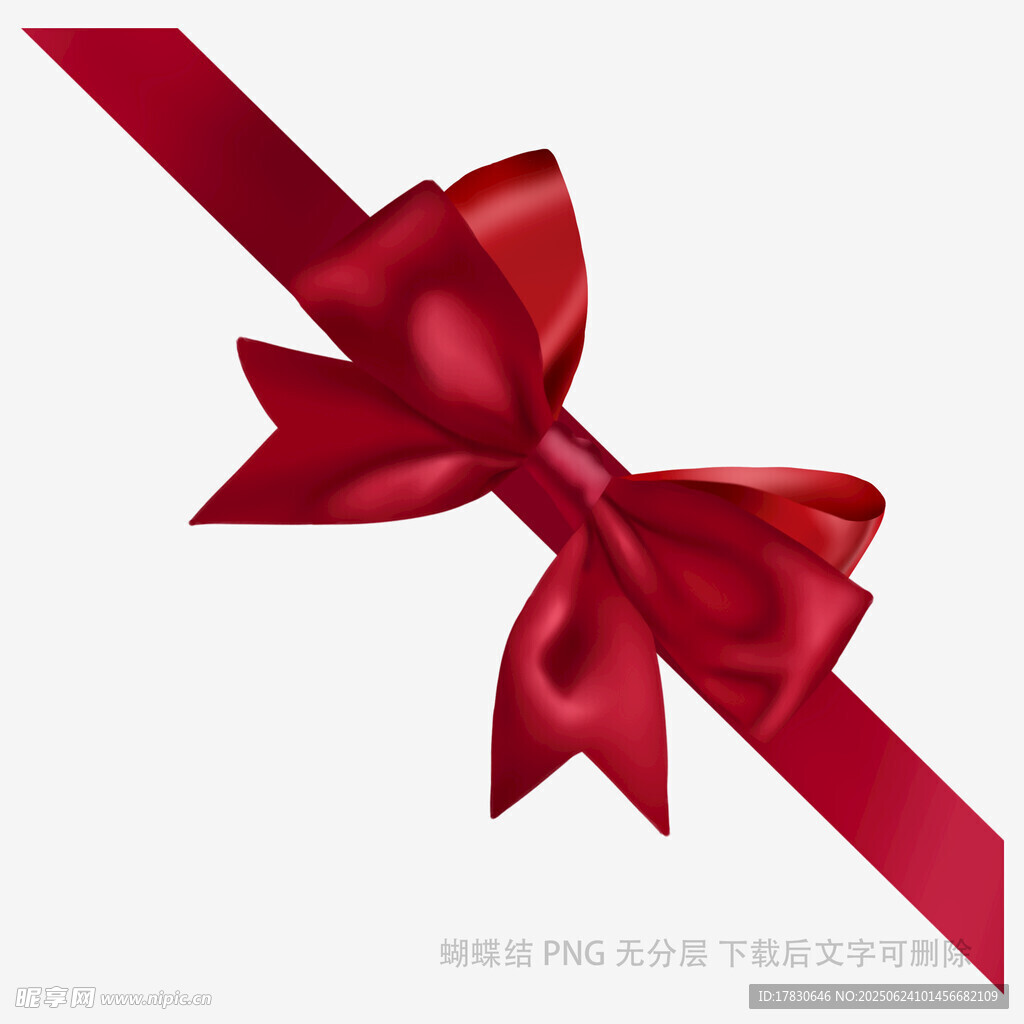 紅色精美蝴蝶結裝飾圖案