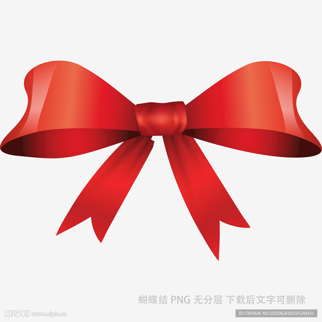 紅色精美蝴蝶結裝飾圖案