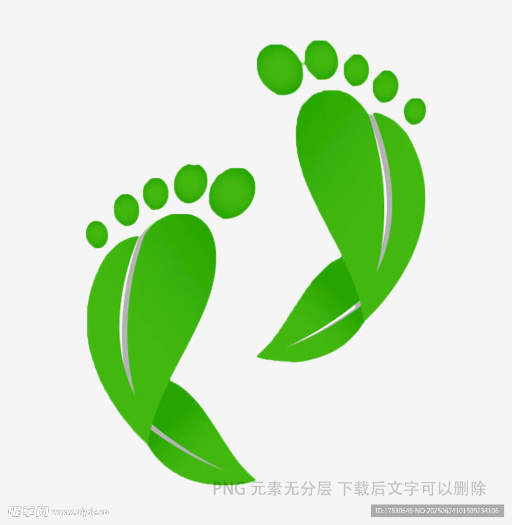 綠色腳丫環(huán)保標志圖案