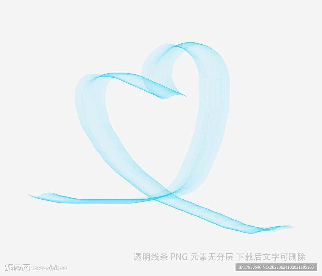 藍(lán)色愛心絲帶圖案設(shè)計(jì)