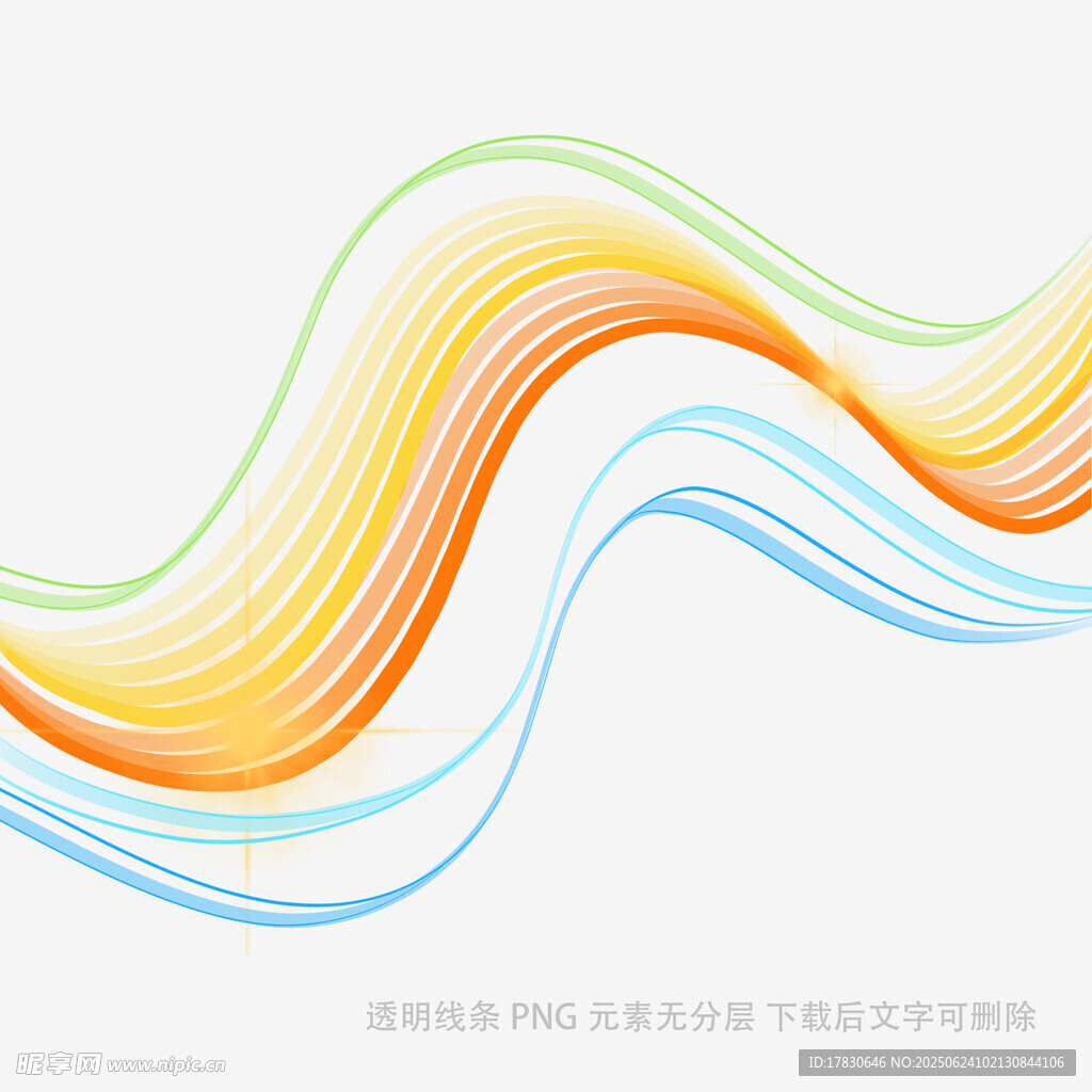 多彩波浪線條藝術圖案