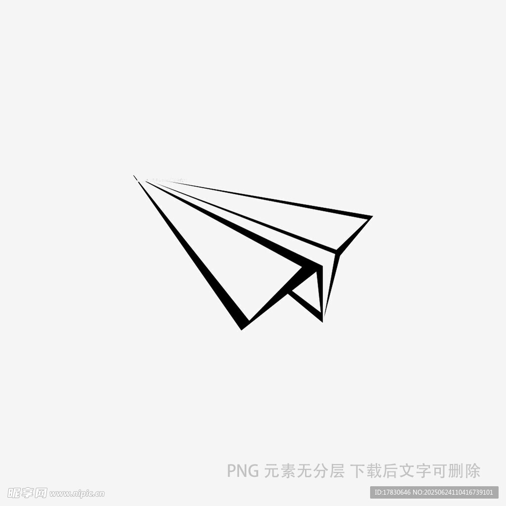 簡約線條紙飛機圖標